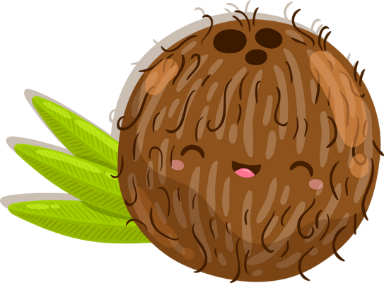 noix de coco - fruit - alimentation - smiley émoticône émoji cartoon clipart illustration - artémotic