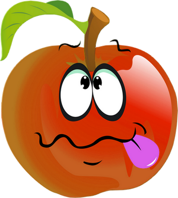 pomme - fruit - alimentation - smiley émoticône émoji cartoon clipart illustration - artémotic