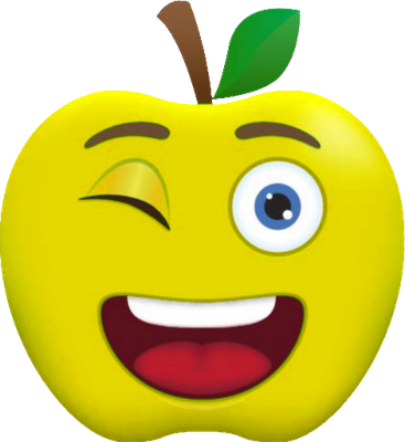 pomme - fruit - alimentation - smiley émoticône émoji cartoon clipart illustration - artémotic