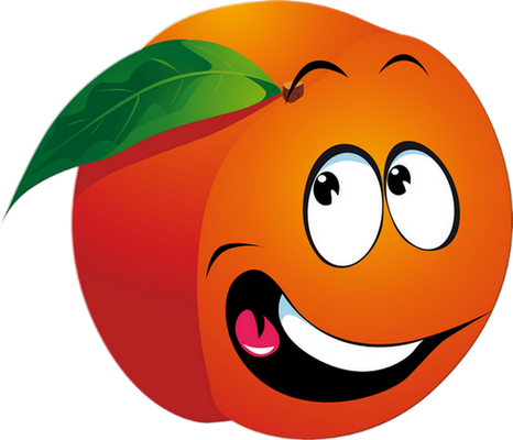 abricot - fruit - alimentation - smiley émoticône émoji cartoon clipart illustration - artémotic