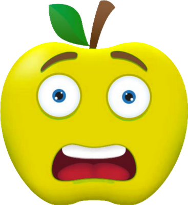 pomme - fruit - alimentation - smiley émoticône émoji cartoon clipart illustration - artémotic
