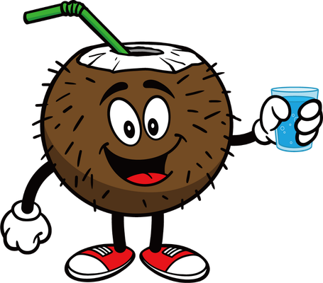 noix de coco - fruit - alimentation - smiley émoticône émoji cartoon clipart illustration - artémotic