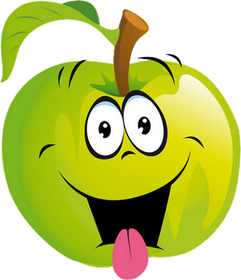 pomme - fruit - alimentation - smiley émoticône émoji cartoon clipart illustration - artémotic