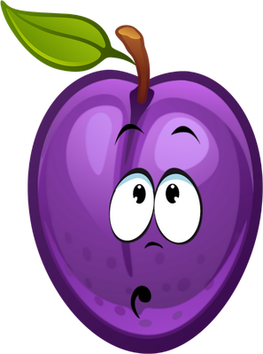 prune - fruit - alimentation - smiley émoticône émoji cartoon clipart illustration - artémotic