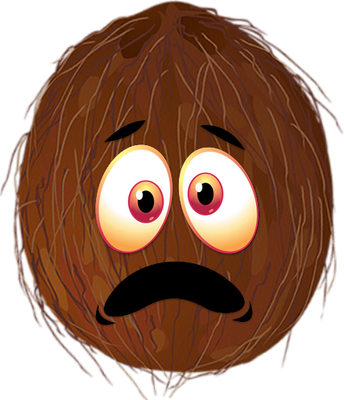 noix de coco - fruit - alimentation - smiley émoticône émoji cartoon clipart illustration - artémotic