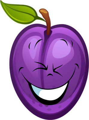 prune - fruit - alimentation - smiley émoticône émoji cartoon clipart illustration - artémotic