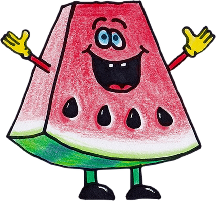 pastèque - fruit - alimentation - smiley émoticône émoji cartoon clipart illustration - artémotic