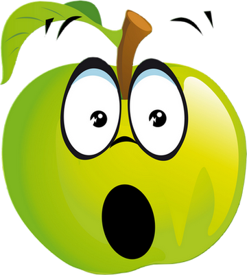 pomme - fruit - alimentation - smiley émoticône émoji cartoon clipart illustration - artémotic