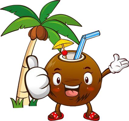 noix de coco - fruit - alimentation - smiley émoticône émoji cartoon clipart illustration - artémotic