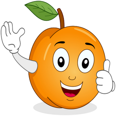 abricot - fruit - alimentation - smiley émoticône émoji cartoon clipart illustration - artémotic