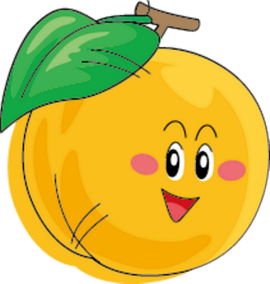abricot - fruit - alimentation - smiley émoticône émoji cartoon clipart illustration - artémotic
