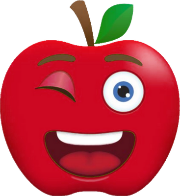 pomme - fruit - alimentation - smiley émoticône émoji cartoon clipart illustration - artémotic