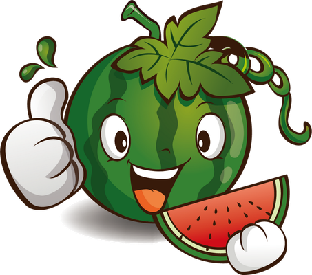 pastèque - fruit - alimentation - smiley émoticône émoji cartoon clipart illustration - artémotic