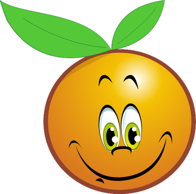 orange - fruit - alimentation - smiley émoticône émoji cartoon clipart illustration - artémotic