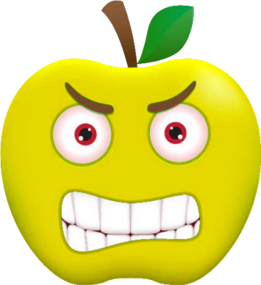 pomme - fruit - alimentation - smiley émoticône émoji cartoon clipart illustration - artémotic