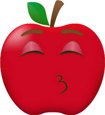 pomme - fruit - alimentation - smiley émoticône émoji cartoon clipart illustration - artémotic