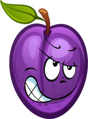 prune - fruit - alimentation - smiley émoticône émoji cartoon clipart illustration - artémotic