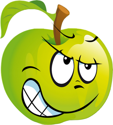 pomme - fruit - alimentation - smiley émoticône émoji cartoon clipart illustration - artémotic