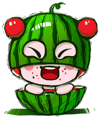 pastèque - fruit - alimentation - smiley émoticône émoji cartoon clipart illustration - artémotic
