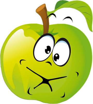 pomme - fruit - alimentation - smiley émoticône émoji cartoon clipart illustration - artémotic