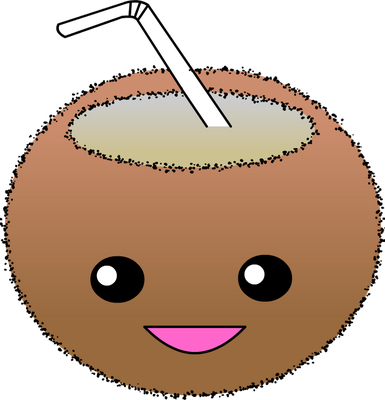 noix de coco - fruit - alimentation - smiley émoticône émoji cartoon clipart illustration - artémotic