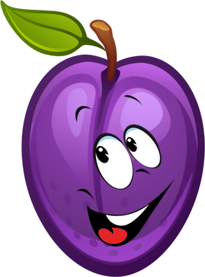 prune - fruit - alimentation - smiley émoticône émoji cartoon clipart illustration - artémotic