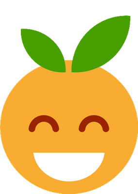 orange - fruit - alimentation - smiley émoticône émoji cartoon clipart illustration - artémotic