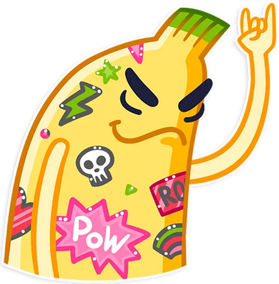 banane - fruit - alimentation - smiley émoticône émoji cartoon clipart illustration - artémotic