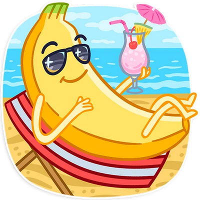 banane - fruit - alimentation - smiley émoticône émoji cartoon clipart illustration - artémotic