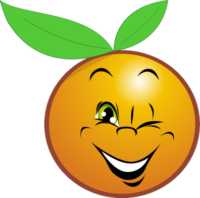 orange - fruit - alimentation - smiley émoticône émoji cartoon clipart illustration - artémotic