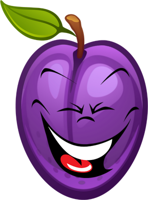 prune - fruit - alimentation - smiley émoticône émoji cartoon clipart illustration - artémotic
