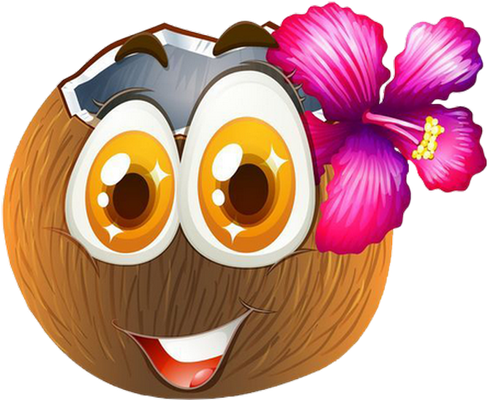 noix de coco - fruit - alimentation - smiley émoticône émoji cartoon clipart illustration - artémotic