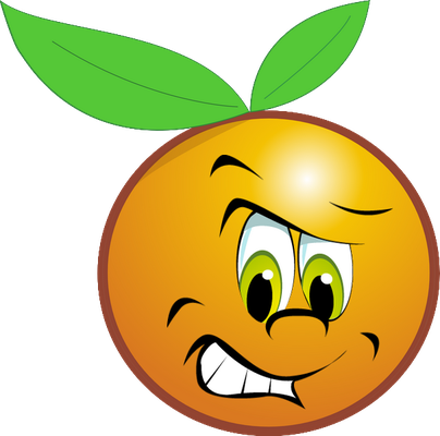 orange - fruit - alimentation - smiley émoticône émoji cartoon clipart illustration - artémotic