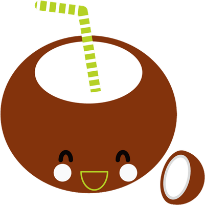 noix de coco - fruit - alimentation - smiley émoticône émoji cartoon clipart illustration - artémotic