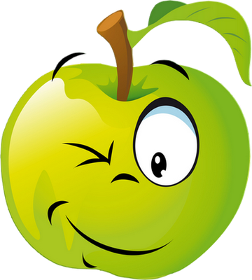 pomme - fruit - alimentation - smiley émoticône émoji cartoon clipart illustration - artémotic