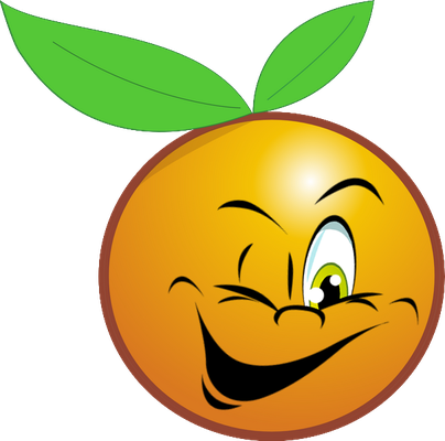 orange - fruit - alimentation - smiley émoticône émoji cartoon clipart illustration - artémotic