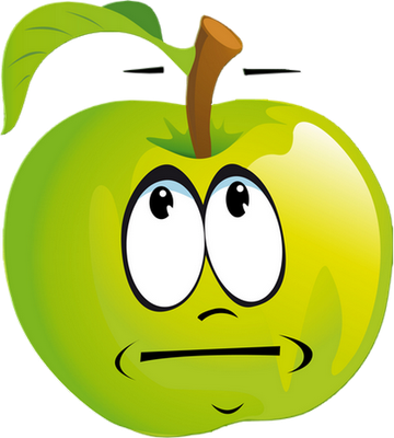pomme - fruit - alimentation - smiley émoticône émoji cartoon clipart illustration - artémotic