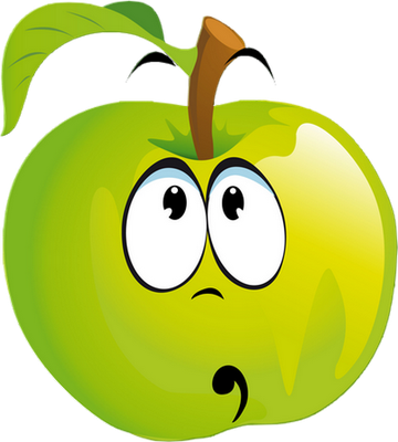 pomme - fruit - alimentation - smiley émoticône émoji cartoon clipart illustration - artémotic