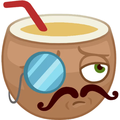 noix de coco - fruit - alimentation - smiley émoticône émoji cartoon clipart illustration - artémotic