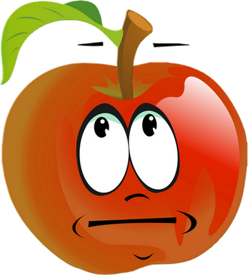 pomme - fruit - alimentation - smiley émoticône émoji cartoon clipart illustration - artémotic