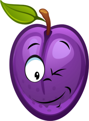 prune - fruit - alimentation - smiley émoticône émoji cartoon clipart illustration - artémotic