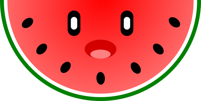 pastèque - fruit - alimentation - smiley émoticône émoji cartoon clipart illustration - artémotic
