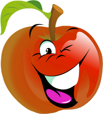 pomme - fruit - alimentation - smiley émoticône émoji cartoon clipart illustration - artémotic