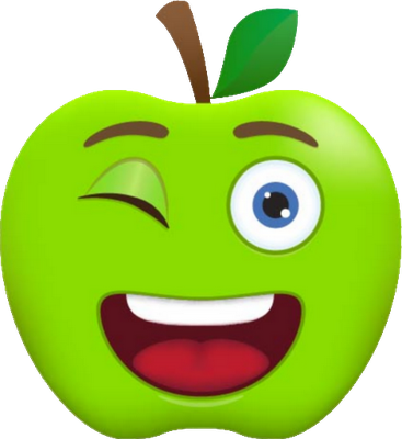 pomme - fruit - alimentation - smiley émoticône émoji cartoon clipart illustration - artémotic
