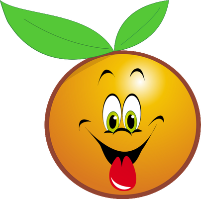 orange - fruit - alimentation - smiley émoticône émoji cartoon clipart illustration - artémotic
