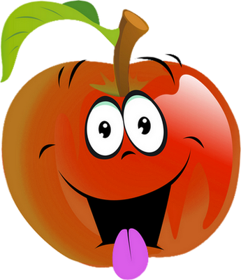 pomme - fruit - alimentation - smiley émoticône émoji cartoon clipart illustration - artémotic