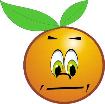 orange - fruit - alimentation - smiley émoticône émoji cartoon clipart illustration - artémotic