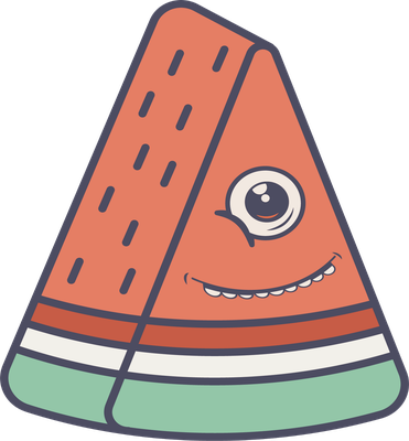 pastèque - fruit - alimentation - smiley émoticône émoji cartoon clipart illustration - artémotic