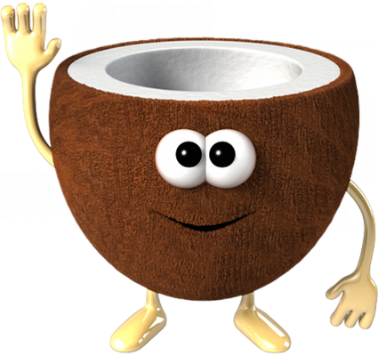 noix de coco - fruit - alimentation - smiley émoticône émoji cartoon clipart illustration - artémotic