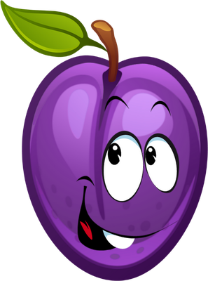 prune - fruit - alimentation - smiley émoticône émoji cartoon clipart illustration - artémotic